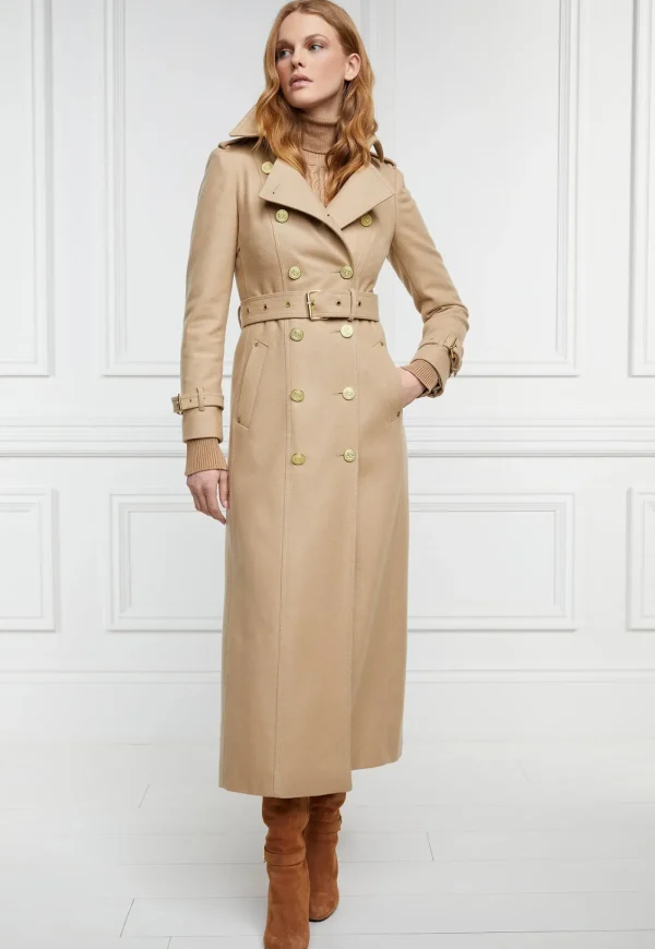 Clearance Marlborough Trench Coat Full Length - Camel Women Coats