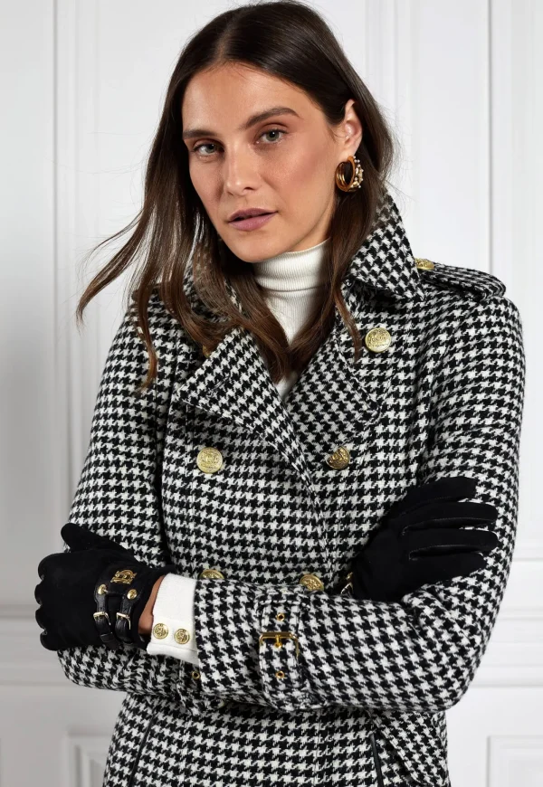 Discount Marlborough Trench Coat Full Length - Houndstooth Women Coats