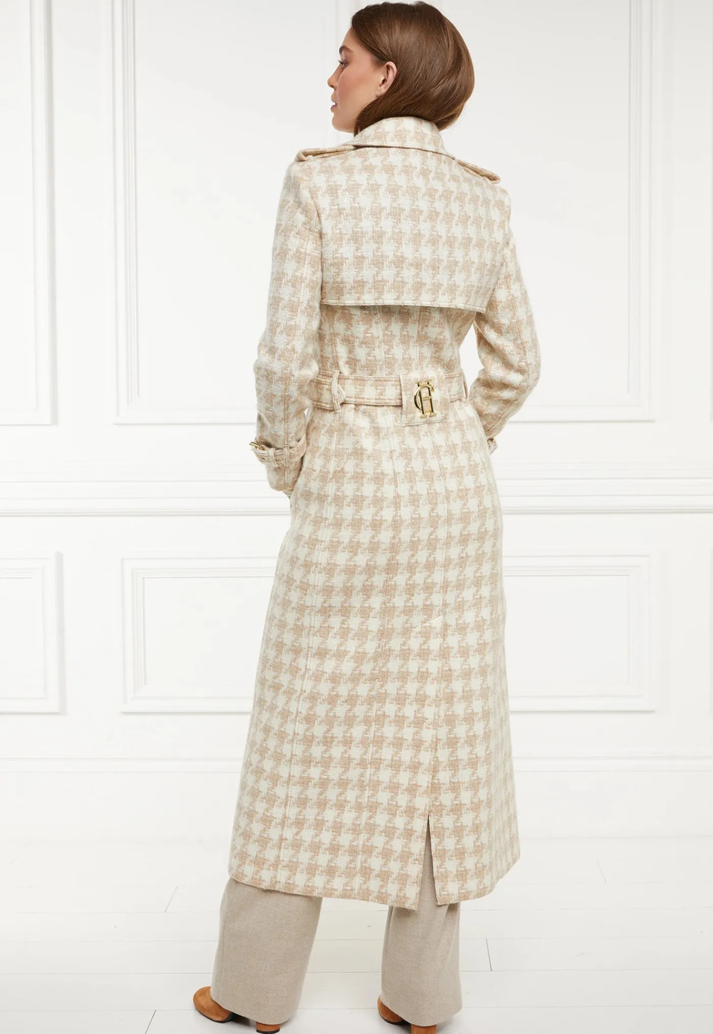 marlborough_trench_coat_f_3-4.webp Hot Marlborough Trench Coat Full Length - Camel Houndstooth Women Coats