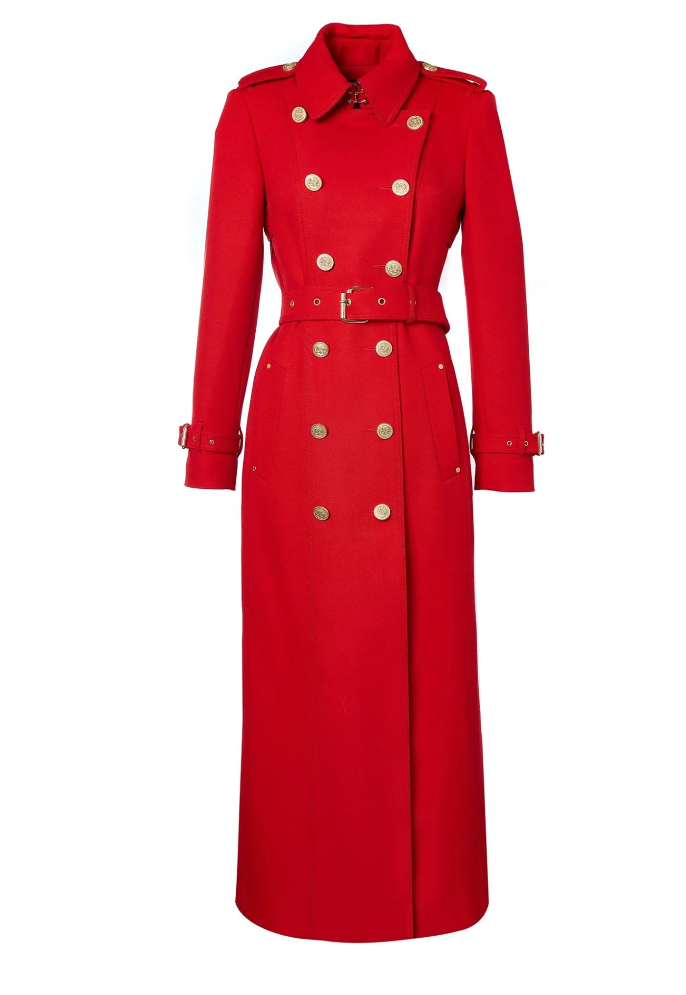 marlborough_trench_coat_f_7-2.webp Clearance Marlborough Trench Coat Full Length - Red Barathea Women Coats
