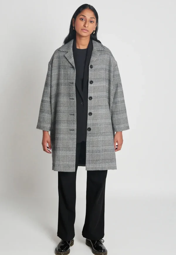 New Mars Attacks Coat - Houndstooth Check Women Coats