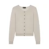 Best Merino Crop Crew Cardi - Alablaster Women Knitwear