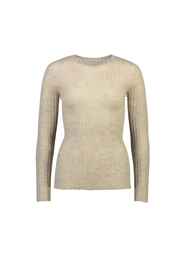 Sale Merino Tulle Crew - Oatmeal Women Tops & Tees | Knitwear