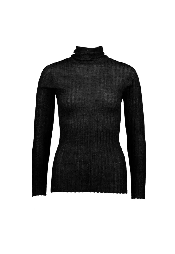 Best Merino Tulle Skivvy - Black Women Tops & Tees | Knitwear