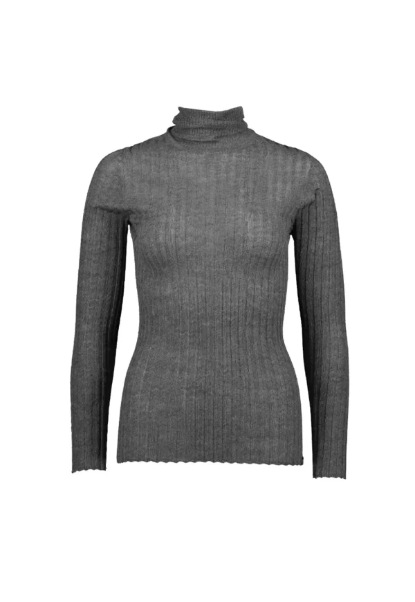 Best Merino Tulle Skivvy - Grey Mix Women Tops & Tees
