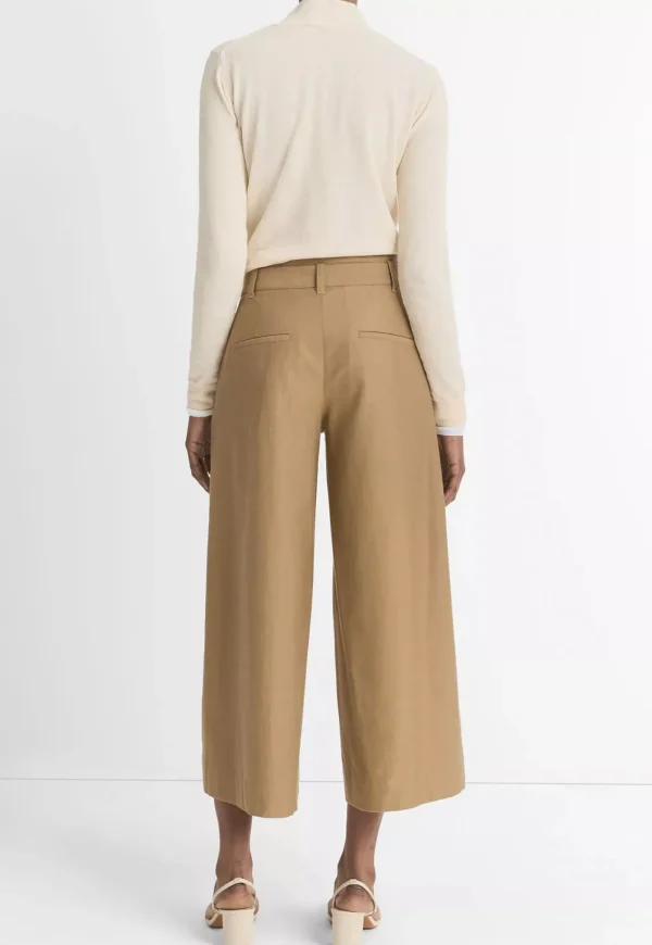 Sale Mid Rise Double Waistband Culotte - Oak Wood Women Pants