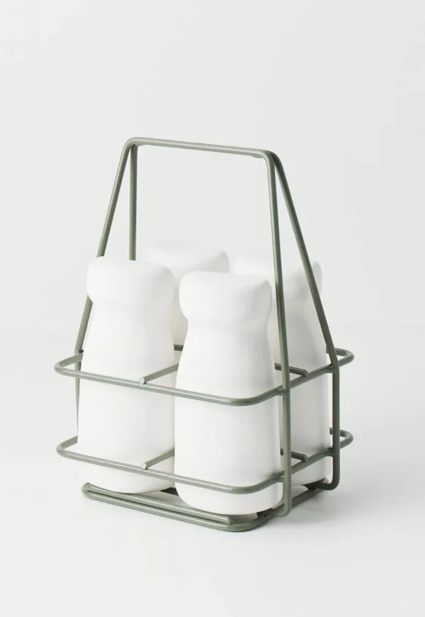 New Milk Crate & Bottles Set - Sage Art