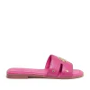 Hot Monogram Slides - Pink Croc Women Footwear | Slides & Sandals