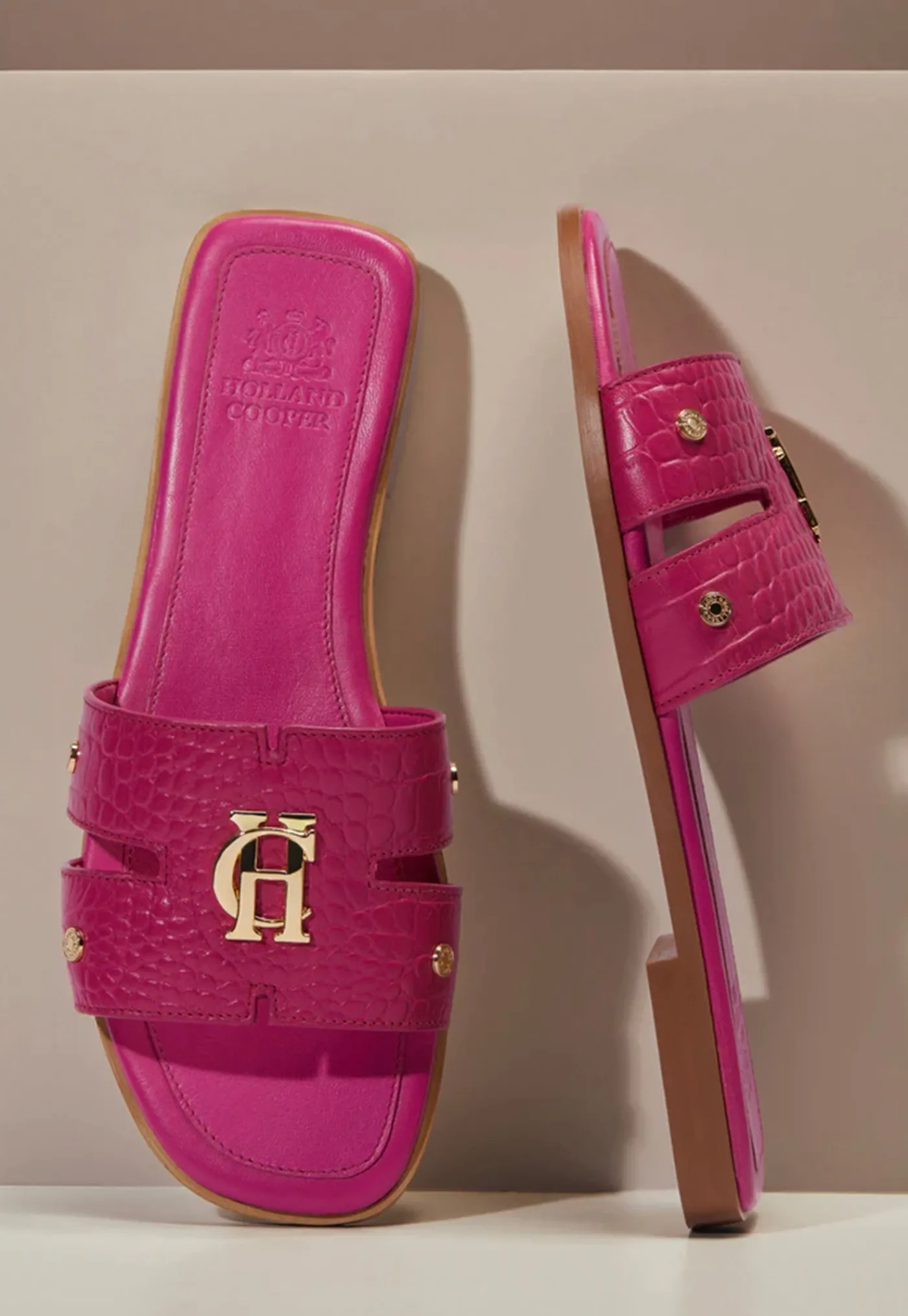monogram_slides__pink_cro_4.webp Hot Monogram Slides - Pink Croc Women Footwear | Slides & Sandals