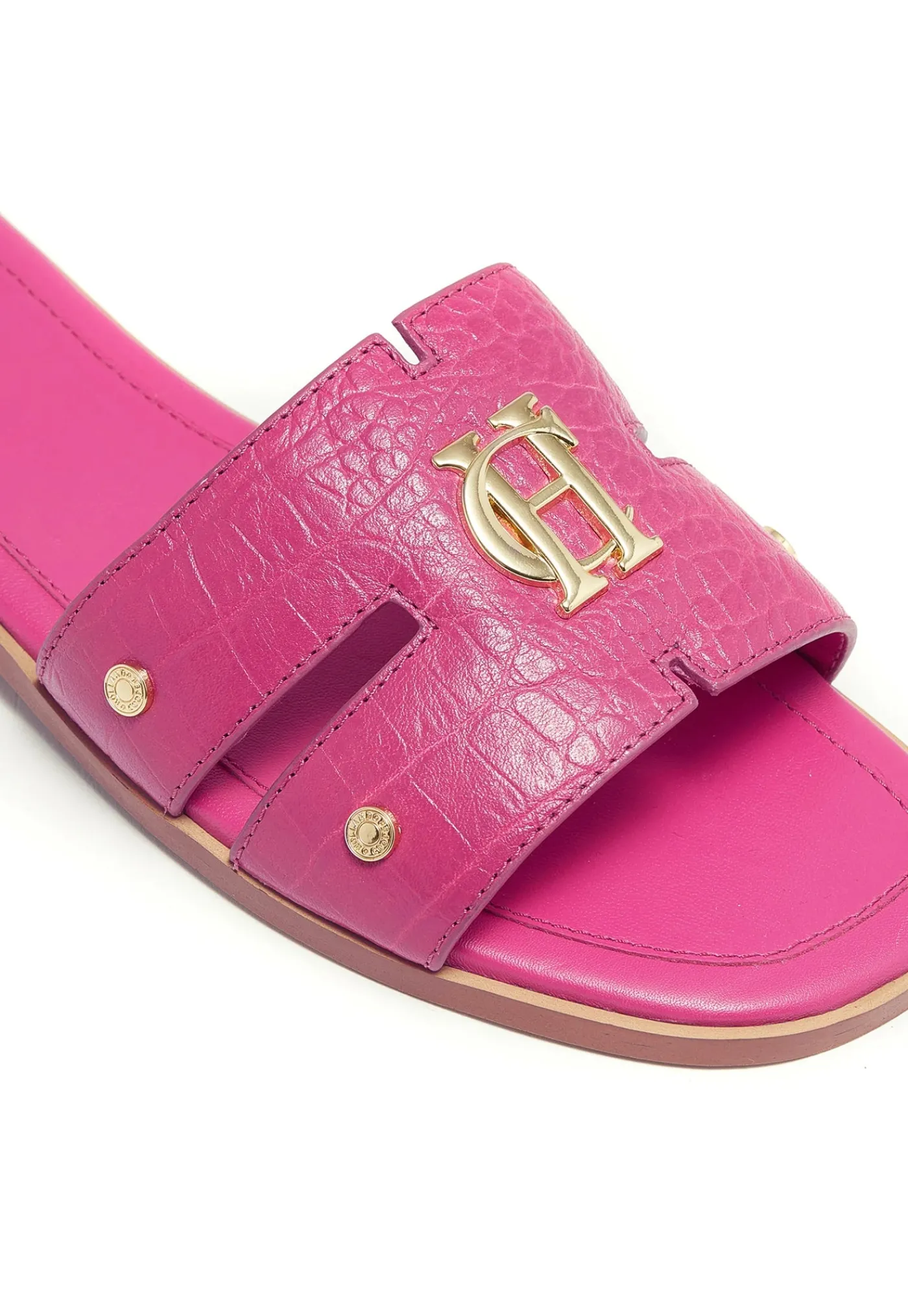 monogram_slides__pink_cro_6.webp Hot Monogram Slides - Pink Croc Women Footwear | Slides & Sandals