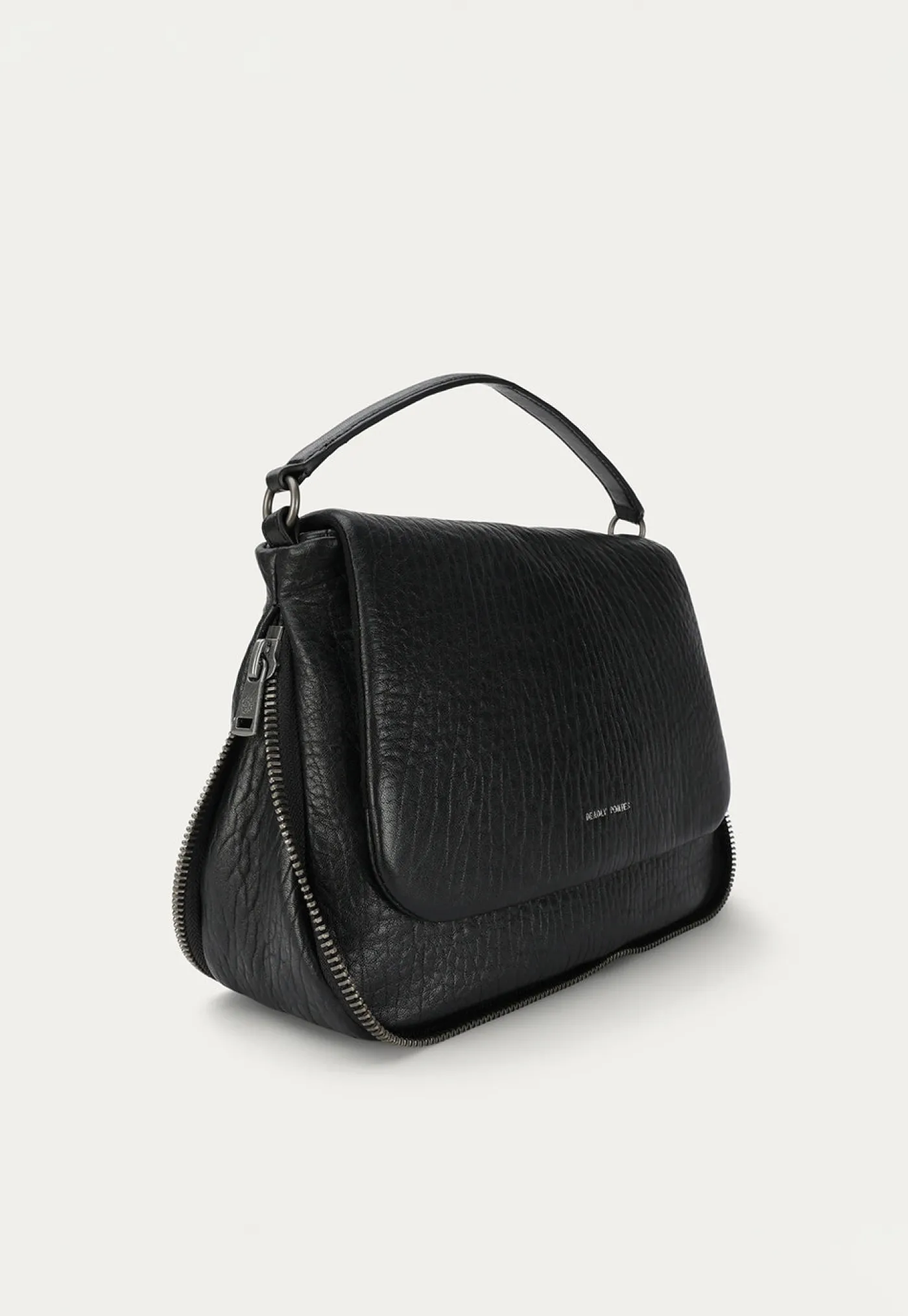 mr_caiman__gunmetal_black_3.webp Fashion Mr Caiman - Gunmetal Black Bulle Women Bags | Bags