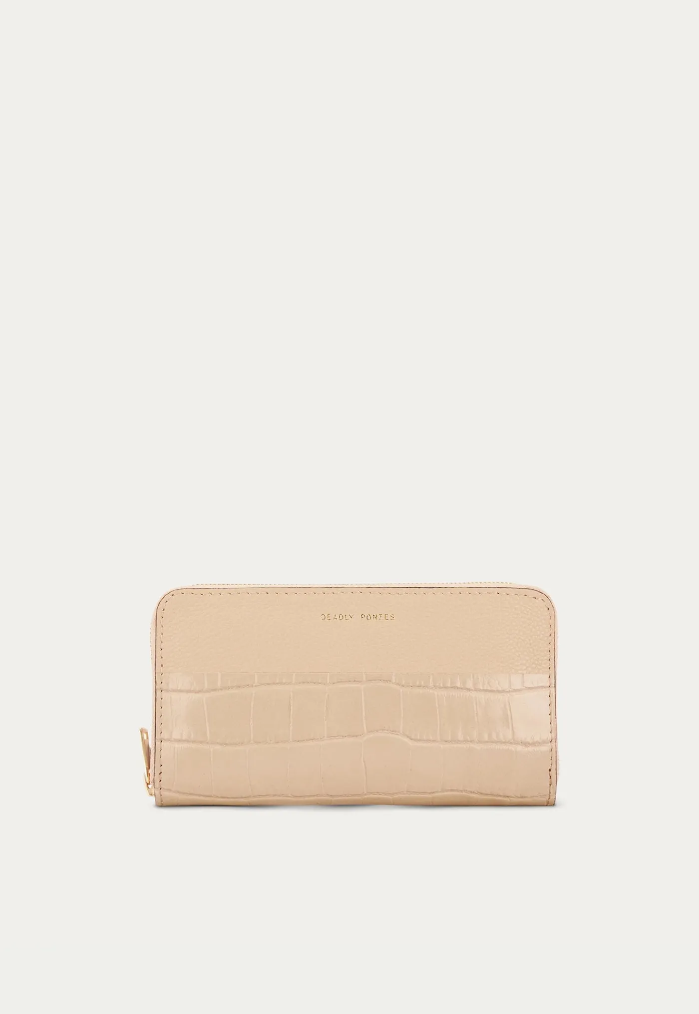 mr_wallet_croc__nougat_0.webp Clearance Mr Wallet Croc - Nougat Women Wallets & Card Files | Bags