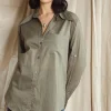 Sale My Gentleman Classic Shirt - Sage Cotton Voile Women Tops & Tees