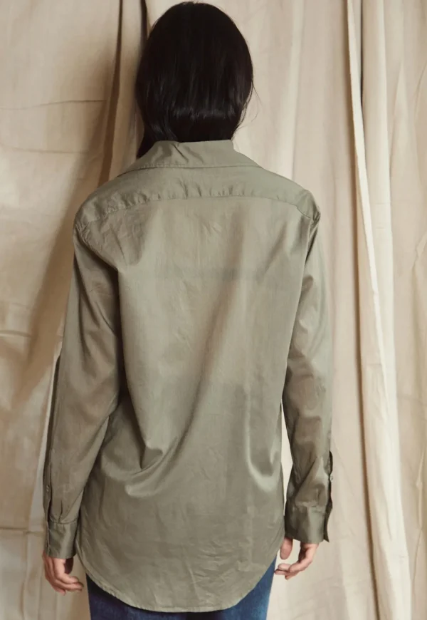 Sale My Gentleman Classic Shirt - Sage Cotton Voile Women Tops & Tees