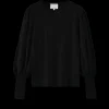 Hot N.33 Cashmere Blend Bell Sleeve Pullover - Black Women Knitwear