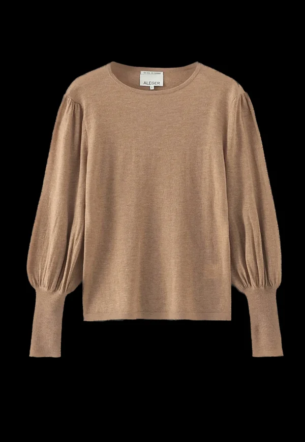Fashion N.33 Cashmere Blend Bell Sleeve Pullover - Spice Women Knitwear