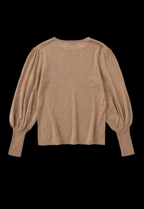 Fashion N.33 Cashmere Blend Bell Sleeve Pullover - Spice Women Knitwear