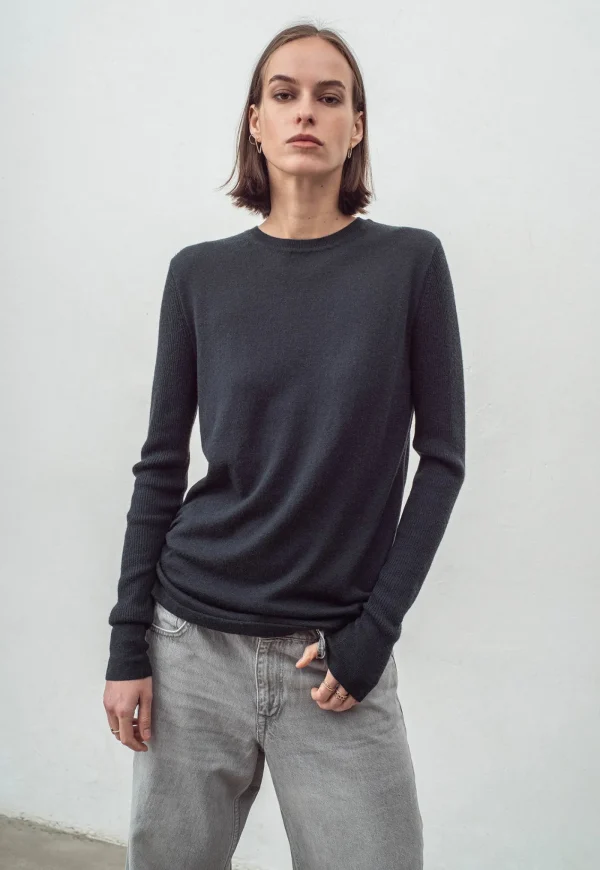 New N.314 Cashmere Blend Crew - Dark Olive Women Knitwear
