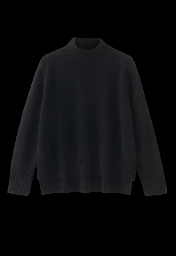 Fashion N.93 Cashmere Blend Funnel neck - Black Women Knitwear