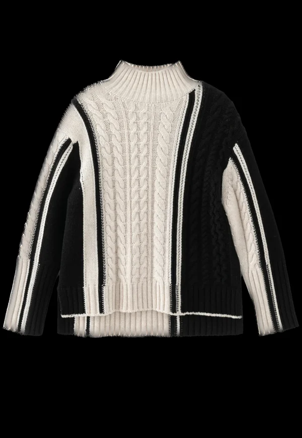 New N.324 Cashmere Blend Funnel Neck - Pearl Black Women Knitwear