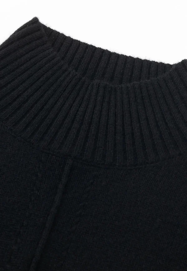 Fashion N.93 Cashmere Blend Funnel neck - Black Women Knitwear