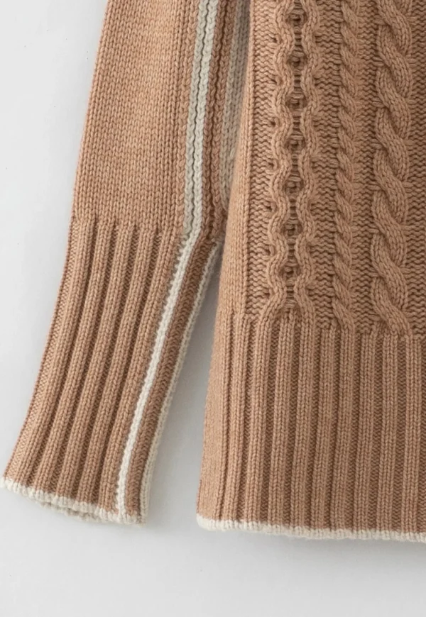 Sale N.324 Cashmere Blend Funnel Neck - Almond Women Knitwear