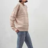 Fashion N.330 Cashmere Blend Oversized Crew Neck - Shell Beige Women Knitwear