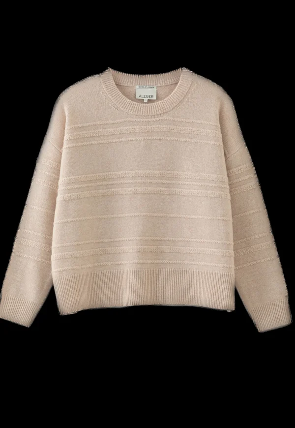 Fashion N.330 Cashmere Blend Oversized Crew Neck - Shell Beige Women Knitwear