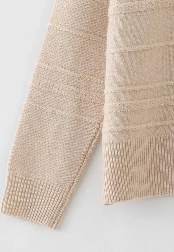 Fashion N.330 Cashmere Blend Oversized Crew Neck - Shell Beige Women Knitwear