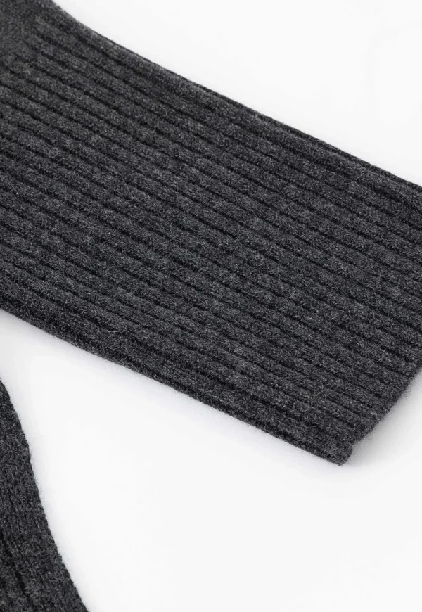 Discount N.121 Cashmere Blend Ribbed Funnel - Dark Marle Grey Women Knitwear