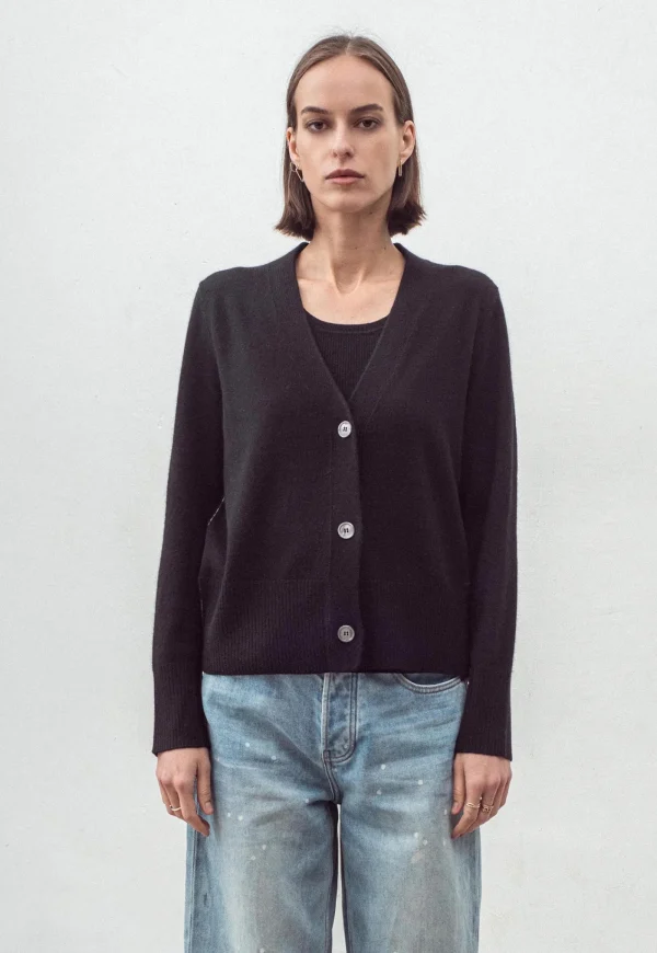New N.09 Cashmere Cardigan - Black Women Knitwear