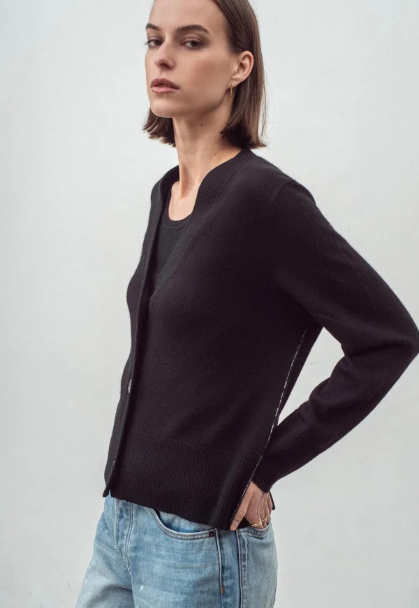 New N.09 Cashmere Cardigan - Black Women Knitwear