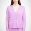 Outlet N.09 Cashmere Classic 3 Button Cardigan - Orchid Women Knitwear