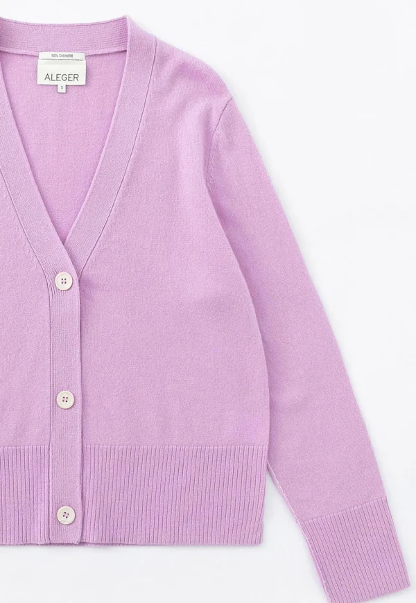 Outlet N.09 Cashmere Classic 3 Button Cardigan - Orchid Women Knitwear