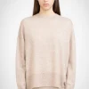 Hot N.39 Cashmere High Low Hem Crew - Champagne Women Knitwear