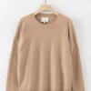 Outlet N.39 Cashmere High Low Hem Crew - Tan Women Knitwear