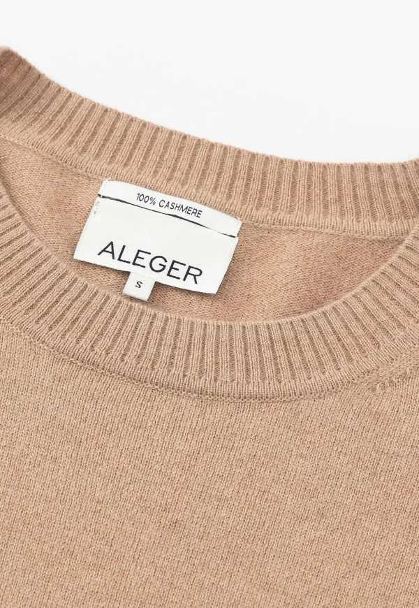 Outlet N.39 Cashmere High Low Hem Crew - Tan Women Knitwear