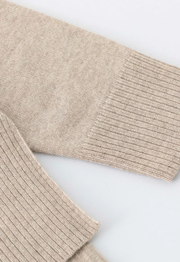 Hot N.39 Cashmere High Low Hem Crew - Champagne Women Knitwear