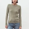 Online N.289 Cashmere Ribbed Long Sleeve Tee - Dark Moss Women Knitwear