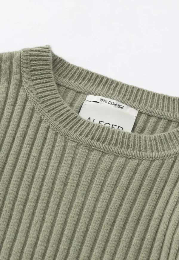 Online N.289 Cashmere Ribbed Long Sleeve Tee - Dark Moss Women Knitwear
