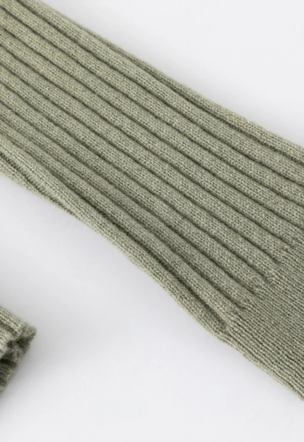Online N.289 Cashmere Ribbed Long Sleeve Tee - Dark Moss Women Knitwear