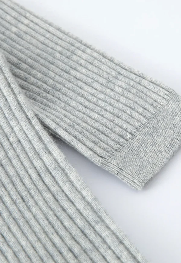 Clearance N.48 Cashmere Short Sleeve Tee - Polar Grey Women Tops & Tees | Knitwear
