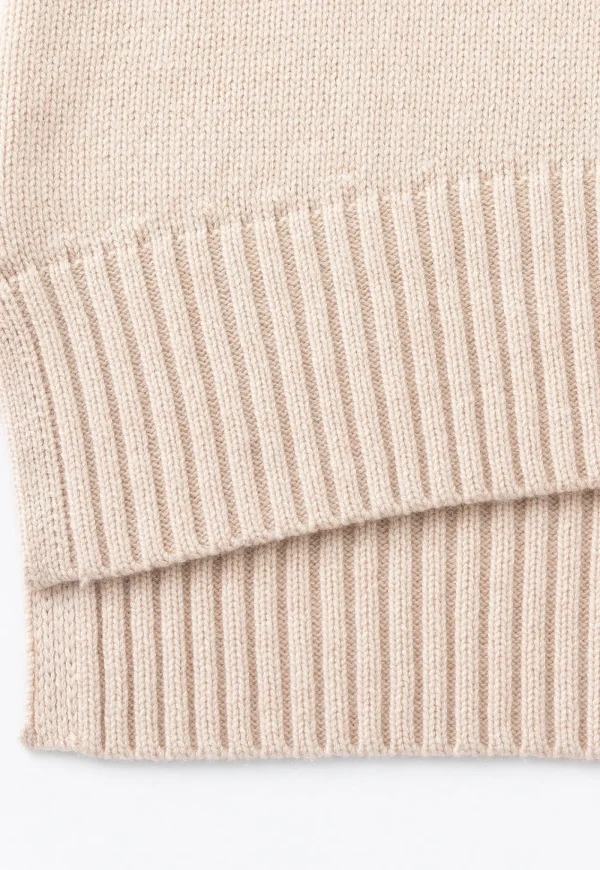 Fashion N.325 Funnel Neck Pullover - Shell Beige Women Knitwear