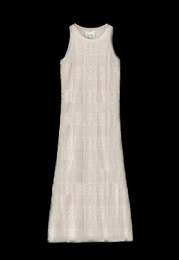 Online N.288 Geometric Lace Patterned Dress - Gold Star Women Dresses