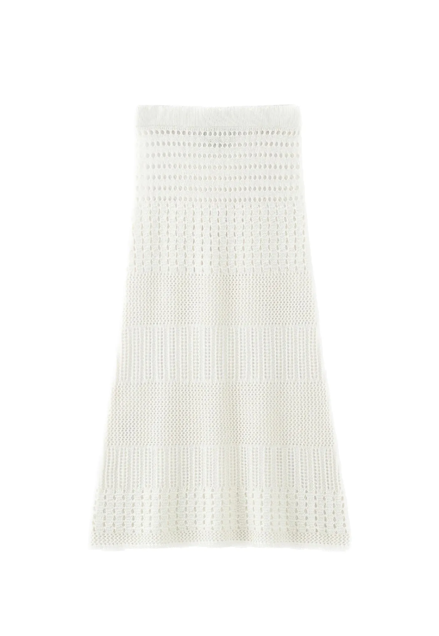 n_white_stripe_mock_croch_0.webp Online N.253 White Stripe Mock Crochet Skirt - Ivory Women Skirts