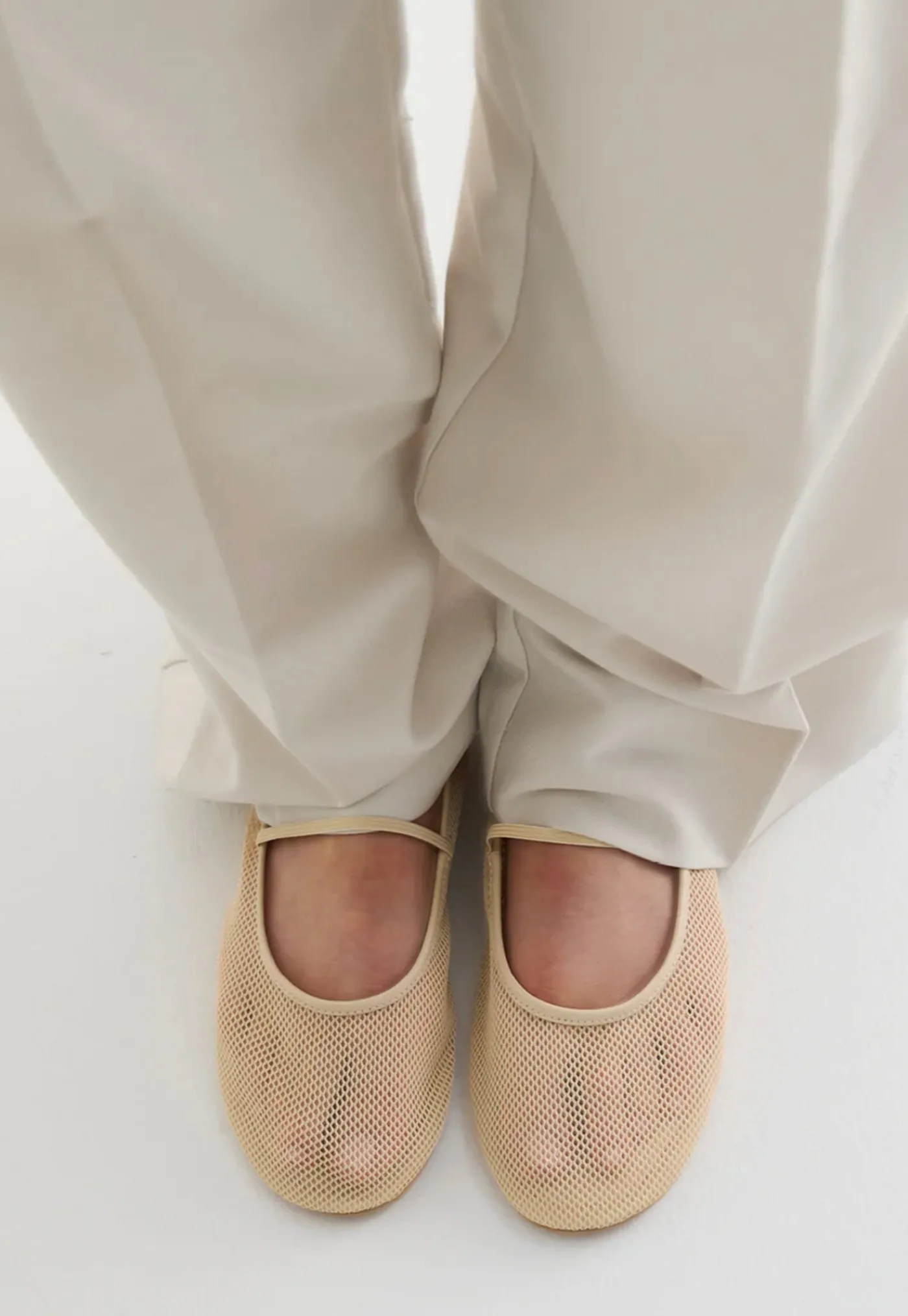 net_ballet_flat__cream_2.webp Sale Net Ballet Flat - Cream Women Footwear | Flats
