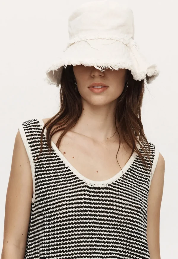 Outlet Nonna Hat Frayed - Ivory Women Hats | Hats