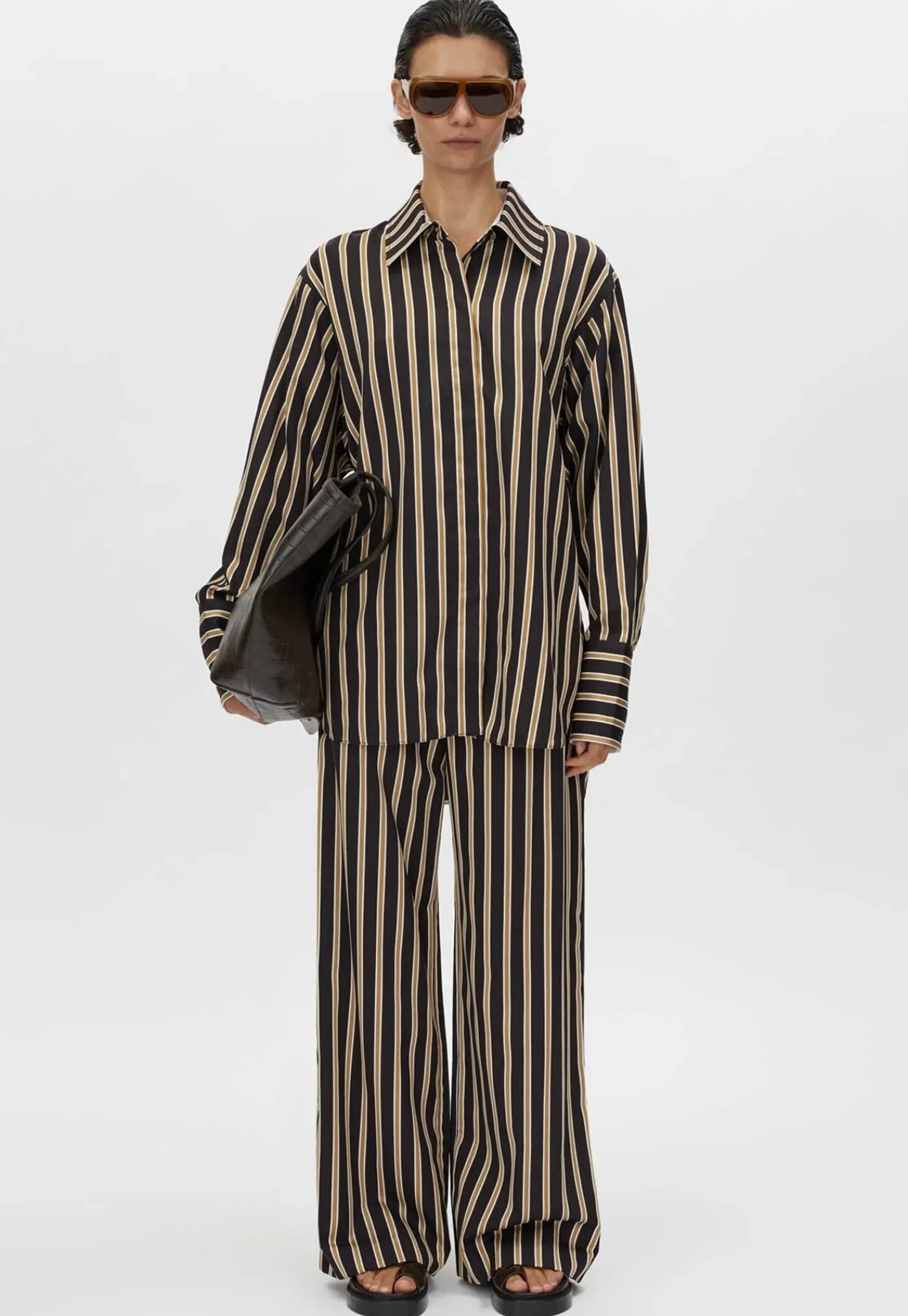 novella_shirt__blackbronz_0.webp Online Novella Shirt - Black/Bronze Stripe Women Tops & Tees