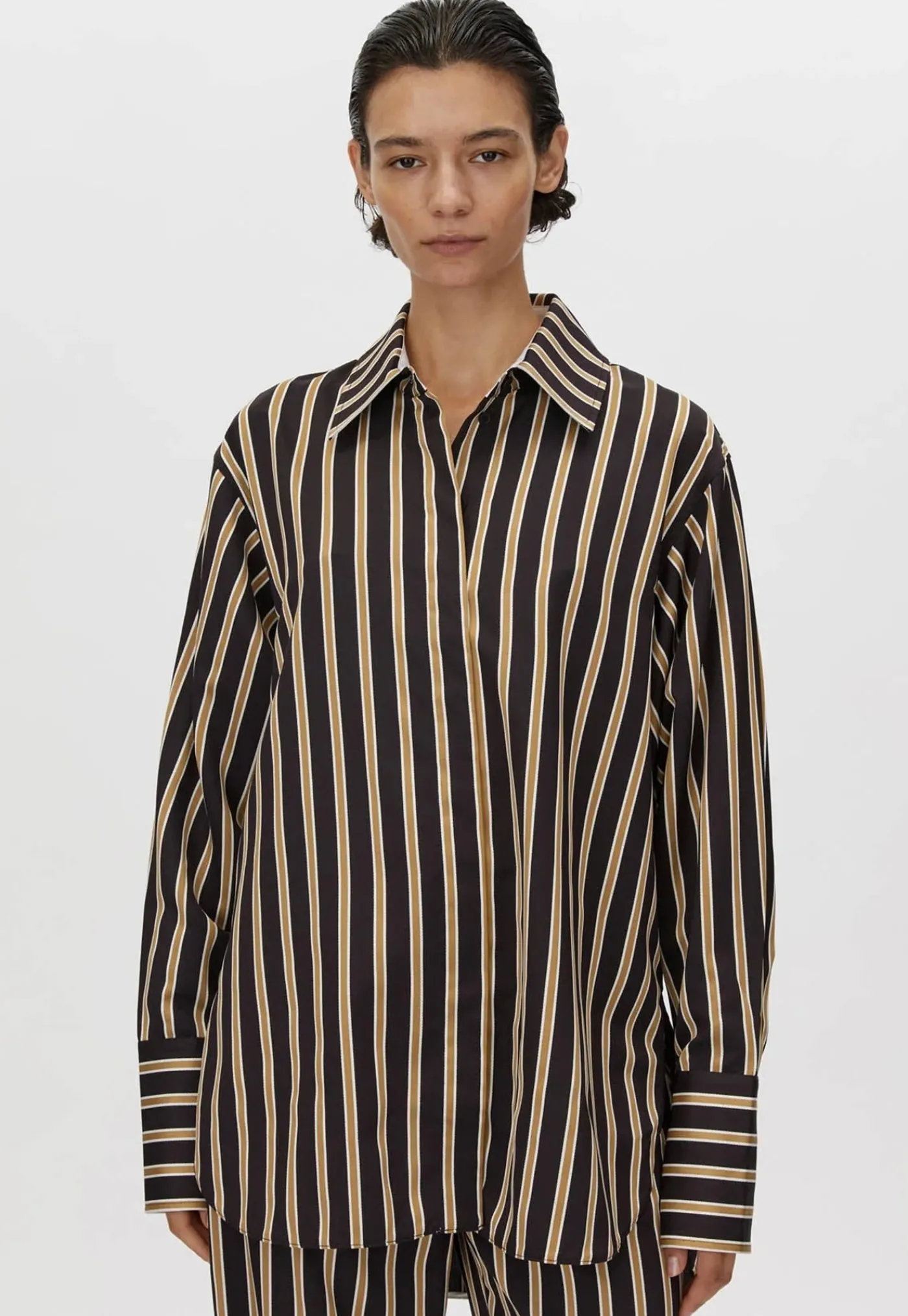 novella_shirt__blackbronz_1.webp Online Novella Shirt - Black/Bronze Stripe Women Tops & Tees