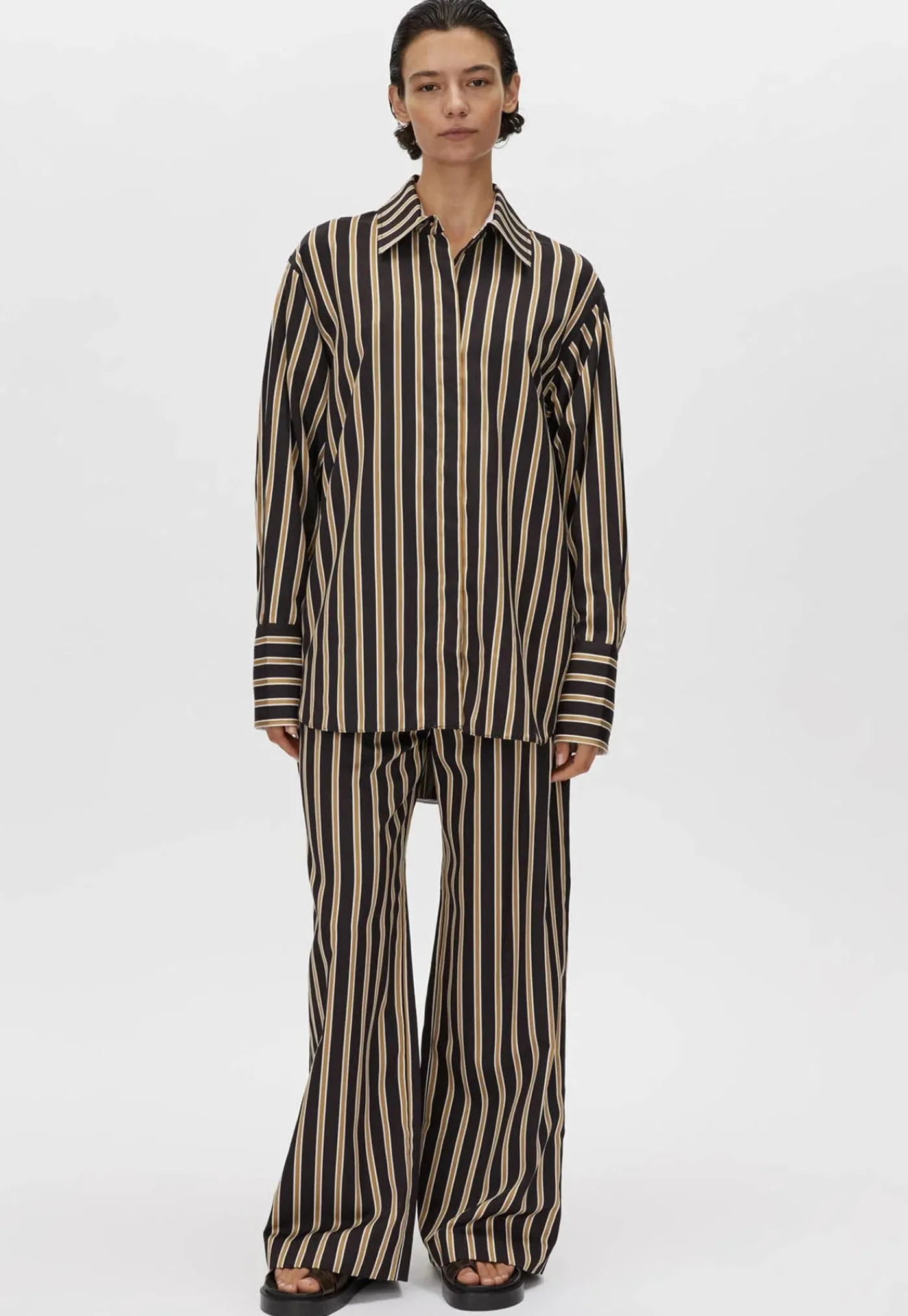 novella_shirt__blackbronz_2.webp Online Novella Shirt - Black/Bronze Stripe Women Tops & Tees